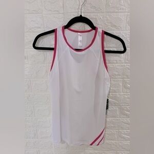 BNWT INPHORM LIGHTWEIGHT TANK | WHITE PINK | UPF SUN PROTECTION MOISTURE WICKING